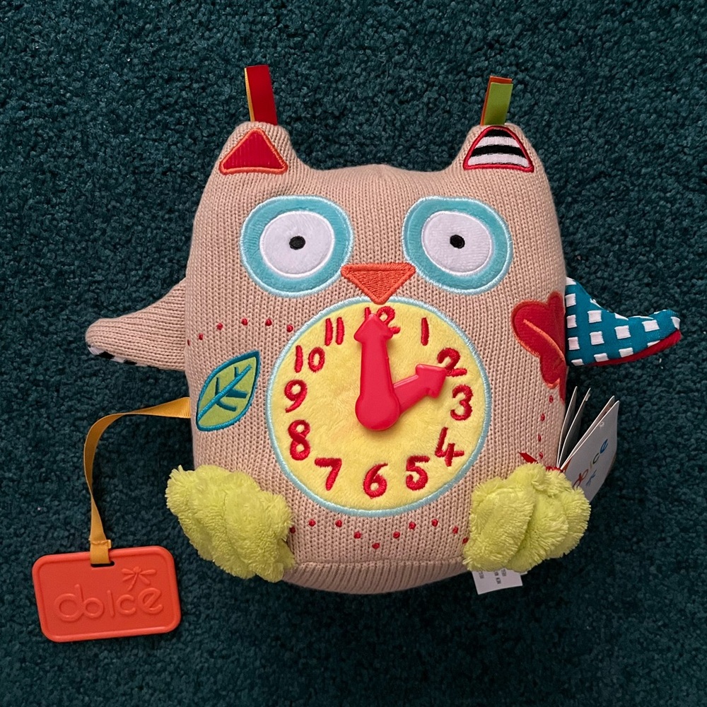 Dolce My First Owl Clock Plush